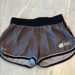 Under Armour Gray and Black Athletic Shorts Moisture-Wicking Design